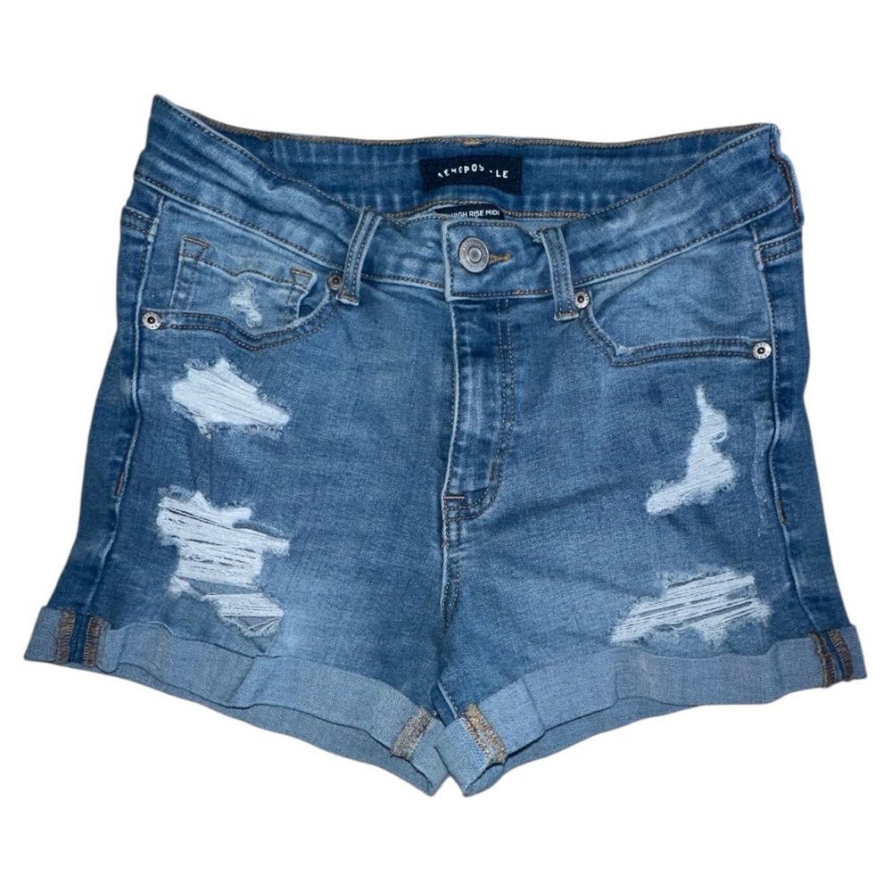 Aeropostale | Premium Seriously Stretchy High-Rise Denim Midi Shorts Size 6 EUC